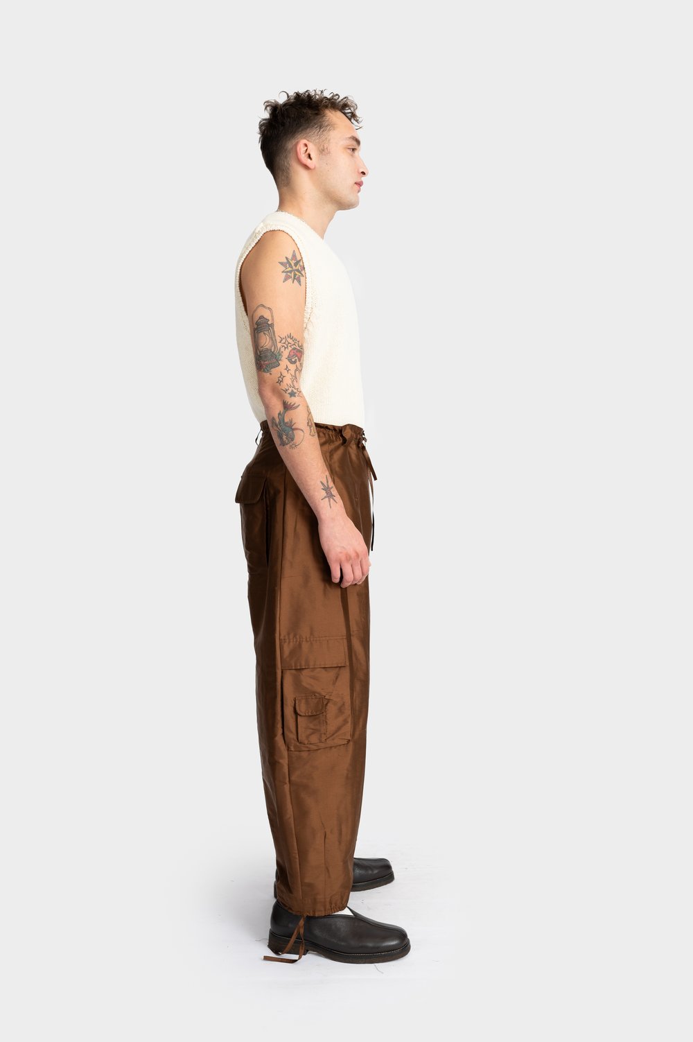 Cargo store silk pants